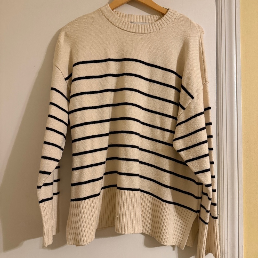 Zara crewneck sweater striped women L